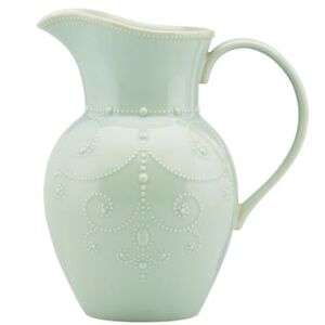 NWOB LENOX American by Design FRENCH PERLE Large 78 oz Ceramic Pitcher- Ice Blue